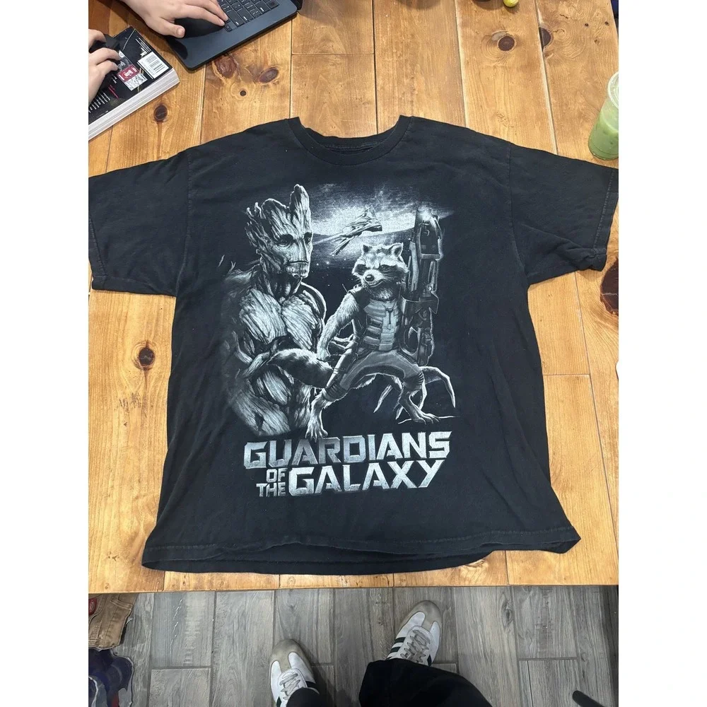 Marvel Guardians of the Galaxy XL T-Shirt Men's Black Groot Rocket Raccoon Tee